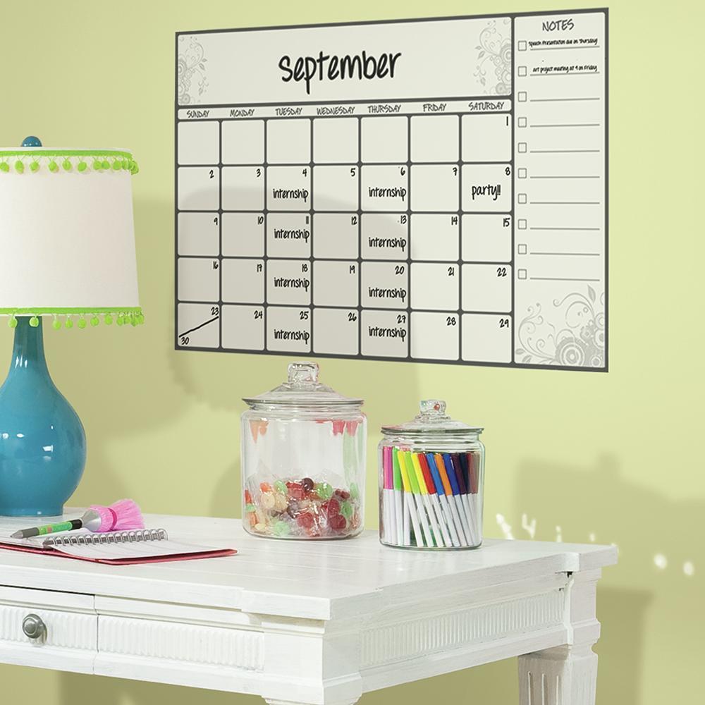 SCROLL DRY ERASE CALENDAR PEEL AND STICK WALL DECALS Peel And Stick